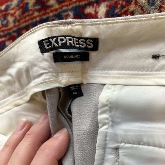 Express Columnist Women's Pant Size 6R Brown Flare Leg Low Rise Stretch - Picture 5 of 7